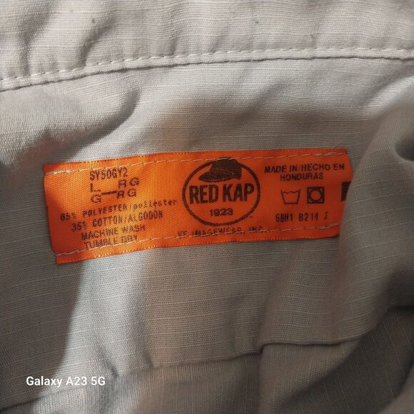 Red Kap Mens Light Blue Button-Up Work Shirt With DeHops Brewing Logo - Picture 5 of 9